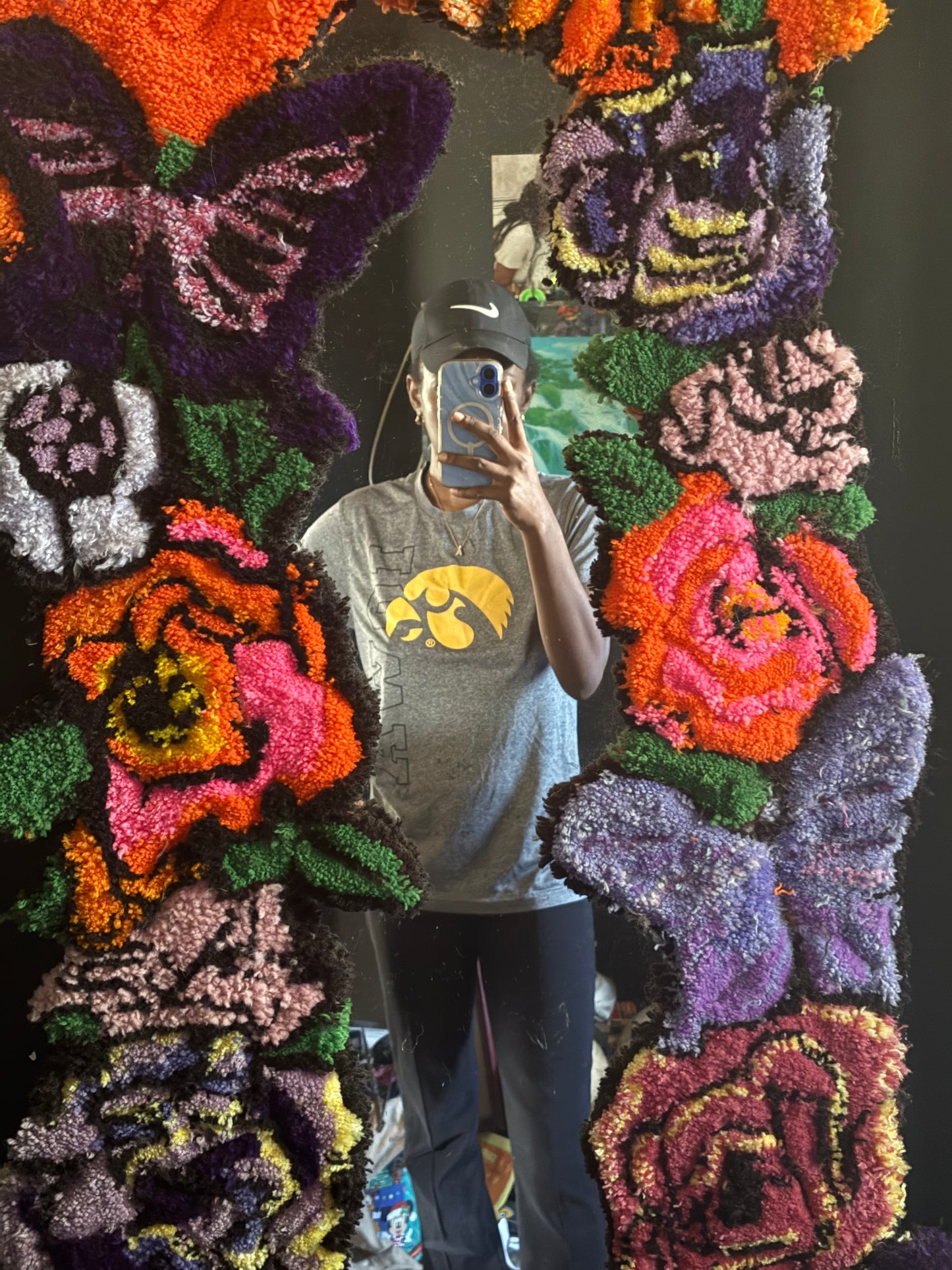 Tufted mirror frames