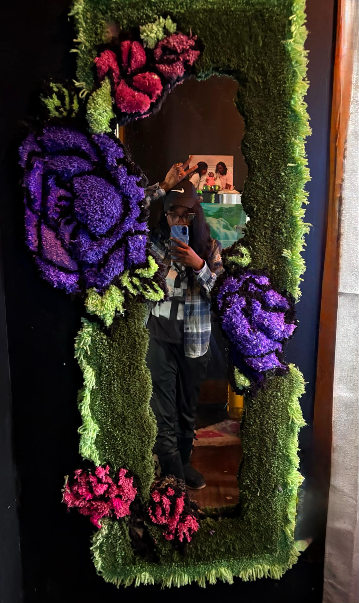 Tufted mirror frames